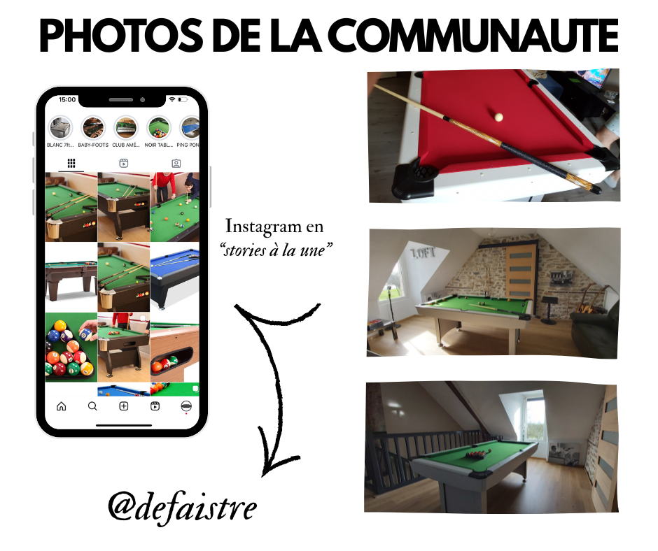 Instagram photos de la communauté DEFAISTRE billard Academy 6ft