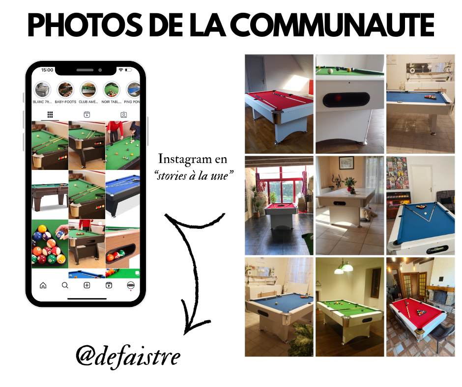 Instagram photos de la communauté DEFAISTRE billards Fédération Blanc