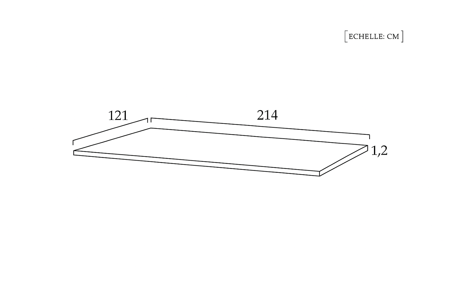 Schéma dimensions plateau ping pong réversible noir
