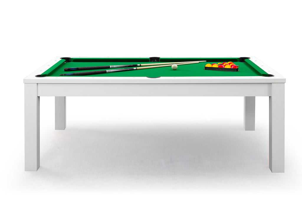 Billard anglais convertible blanc et tapis vert