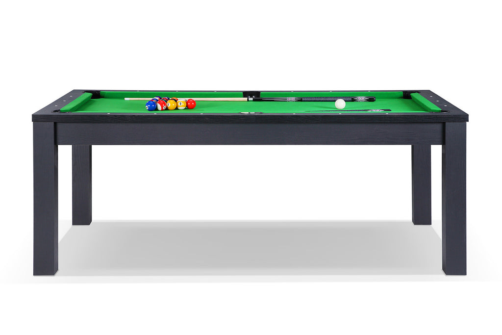 Billard noir transformable en table avec tapis vert