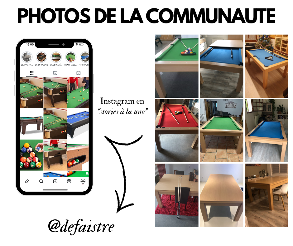 Instagram photos clients billards convertibles defaistre chêne