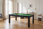 Billard Transformable en Table Américain Noir Tapis Vert