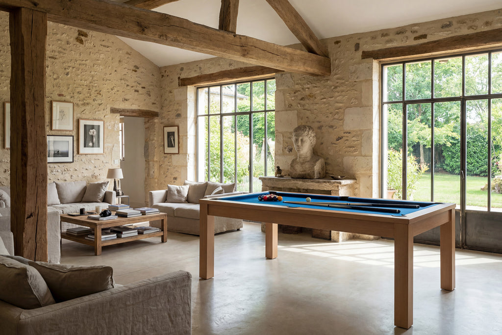 Billard Convertible en Table couleur chêne
