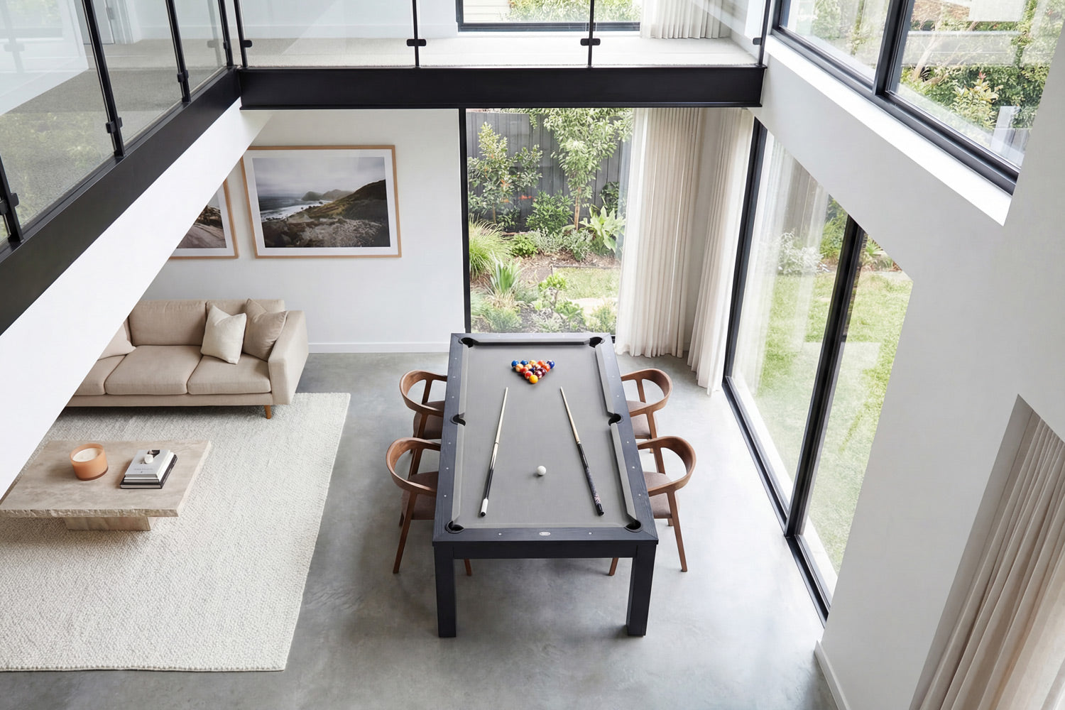 Billard Convertible en Table - Américain - Noir