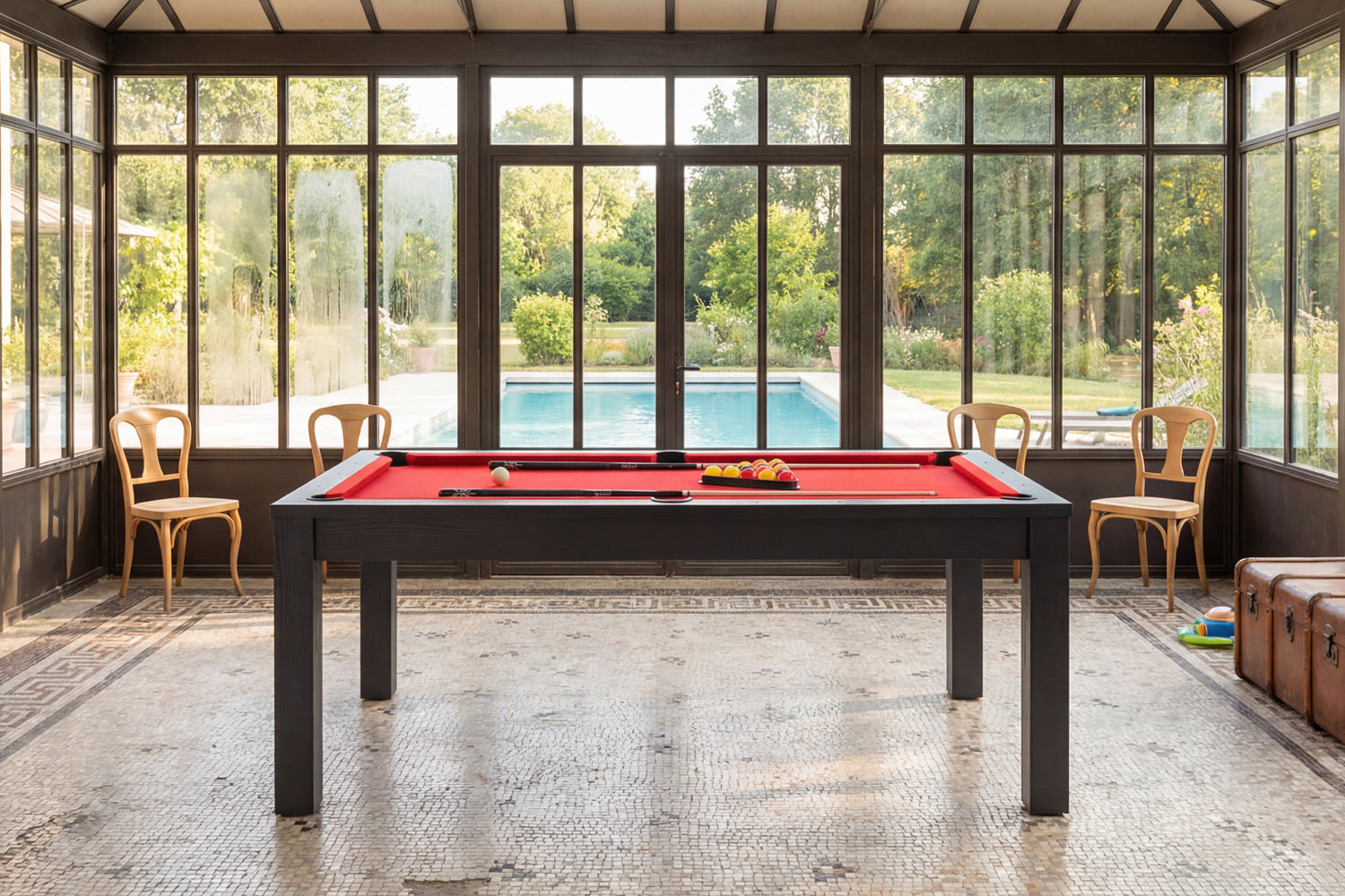 Billard Convertible en table couleur noire