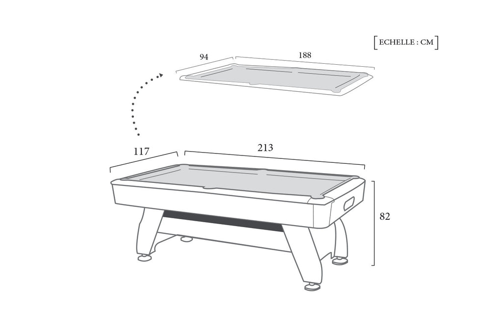Schéma Technique Billard Anglais 8 Pool Club Pro Defaistre meta-dimensions