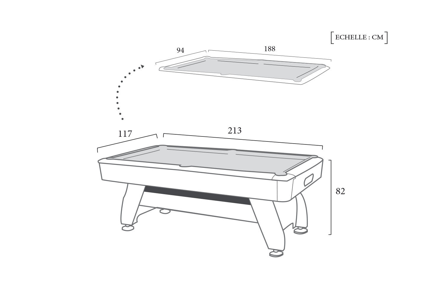 Schéma Technique Billard Anglais 8 Pool Club Pro Defaistre meta-dimensions