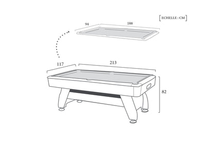 Schéma Technique Billard Anglais 8 Pool Club Pro Defaistre meta-dimensions