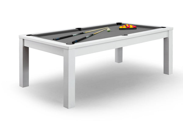 Billard anglais convertible blanc et tapis gris