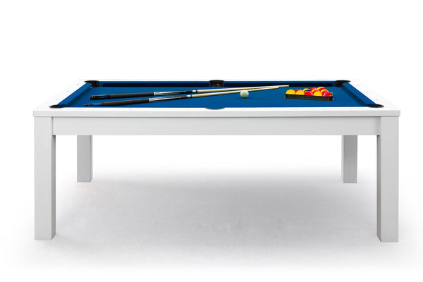 Billard anglais convertible blanc et tapis bleu