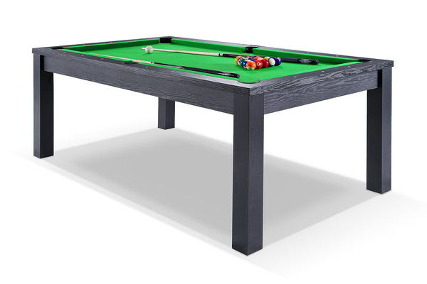 Billard noir transformable en table avec tapis vert