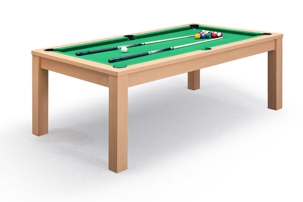 Billard convertible table de salle à manger Defaistre en chêne et tapis vert