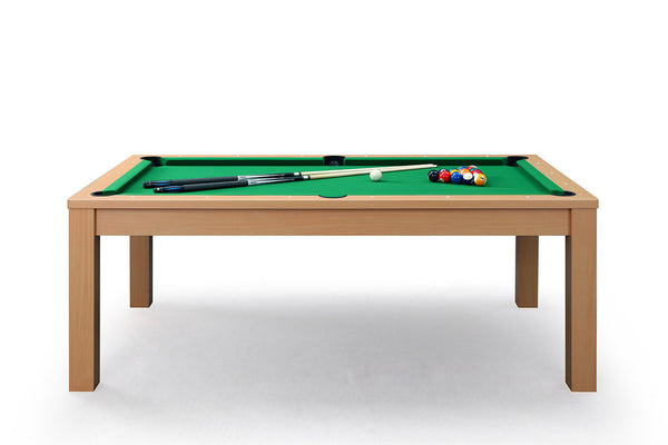 Billard convertible table de salle à manger Defaistre en chêne et tapis vert