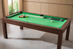Billard table de salle à manger Defaistre en noyer et tapis vert