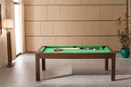 Billard table de salle à manger Defaistre en noyer et tapis vert de face