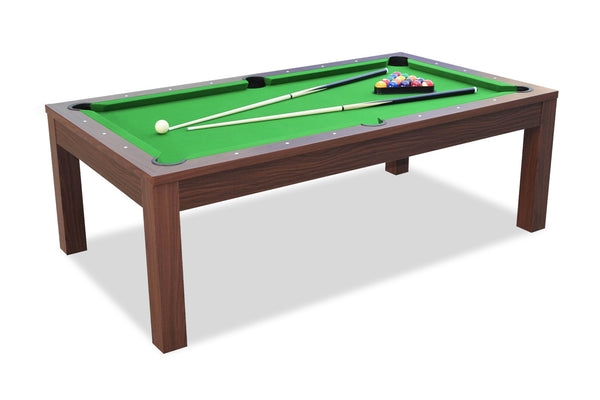 Billard table de salle à manger Defaistre en noyer et tapis vert