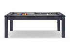 Billard noir transformable en table avec tapis gris
