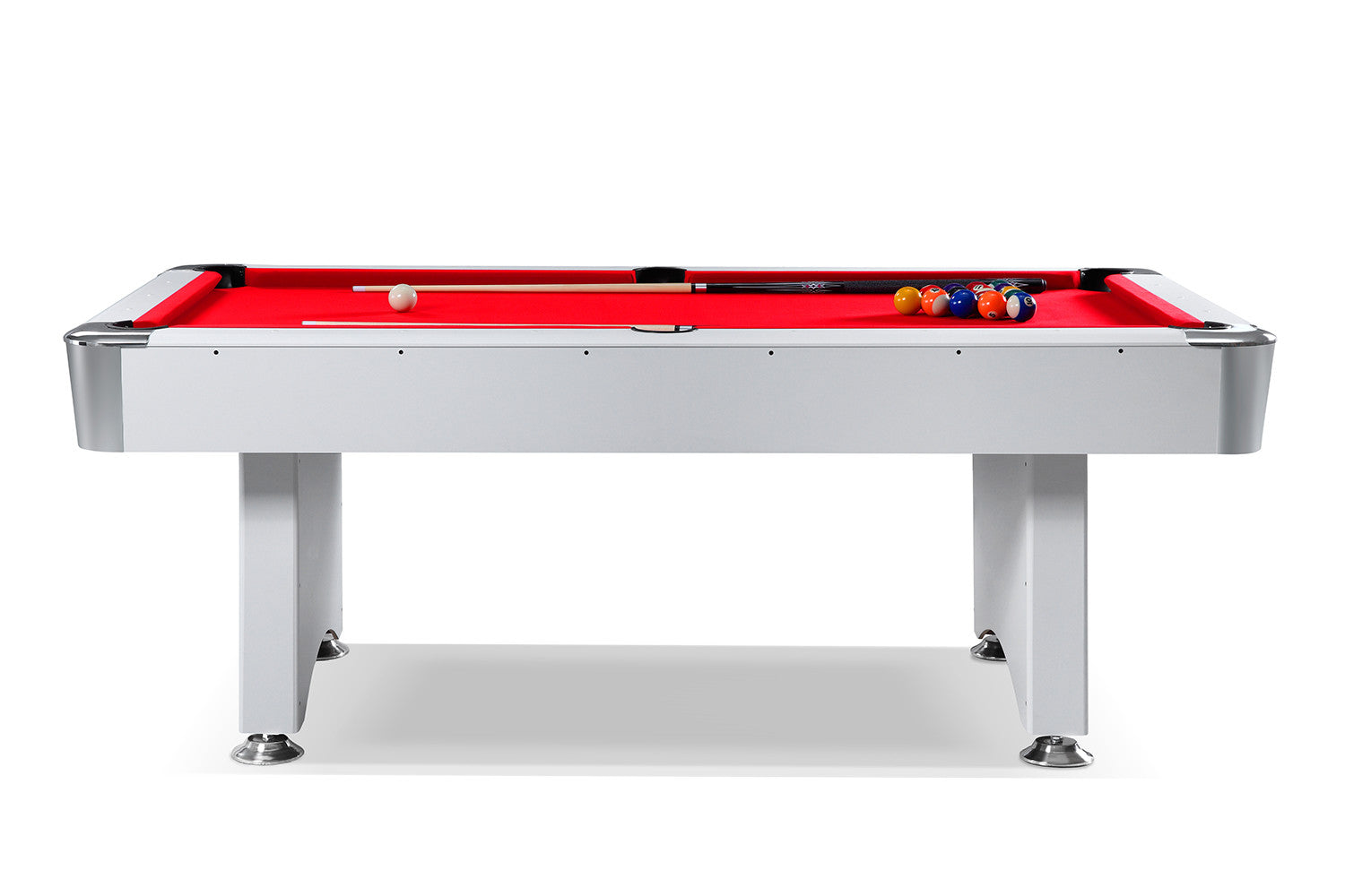 Table de Billard Américain Blanc Defaistre Fédération tapis rouge