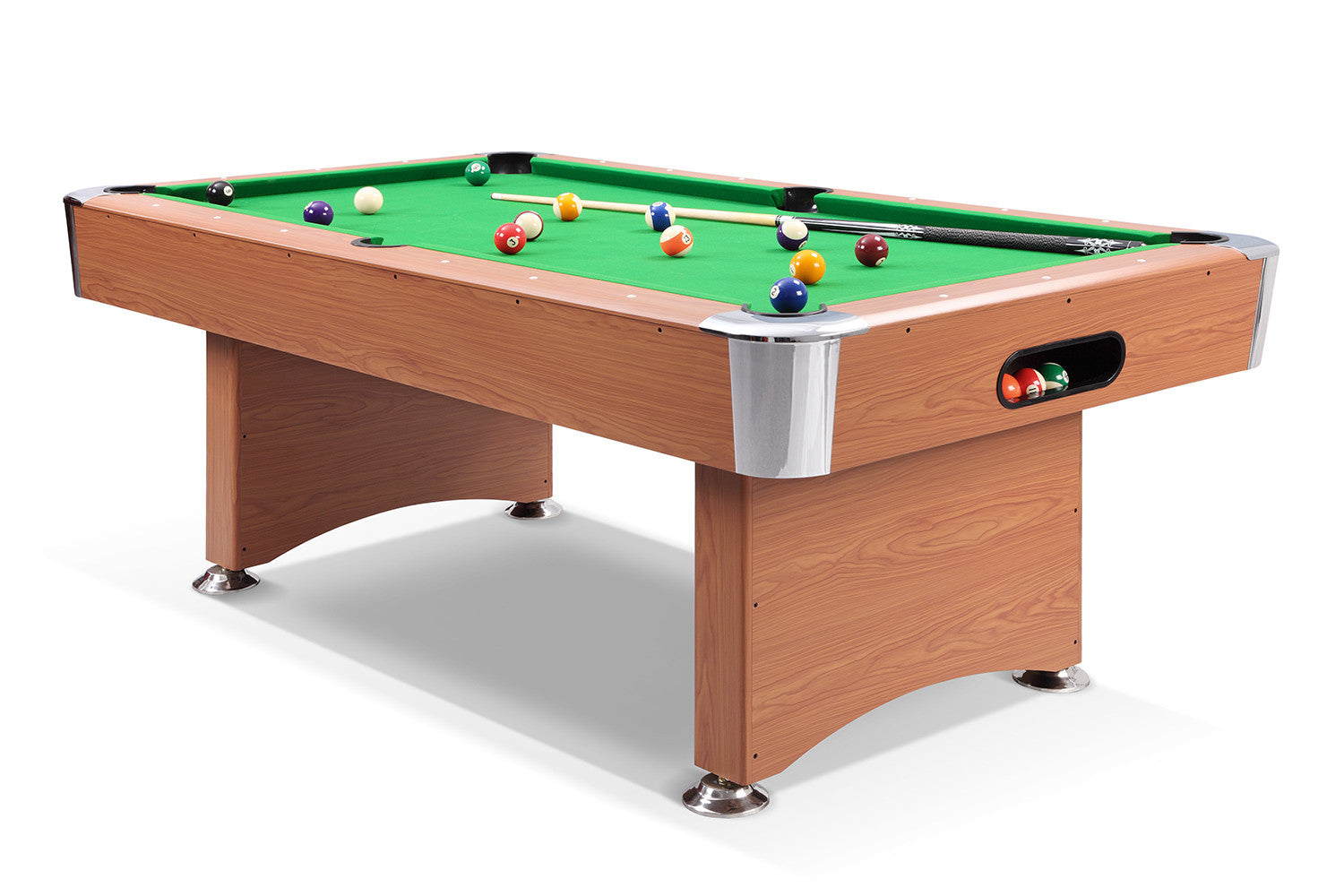 Table de billard américain en bois Defaistre Fédération tapis vert de profil