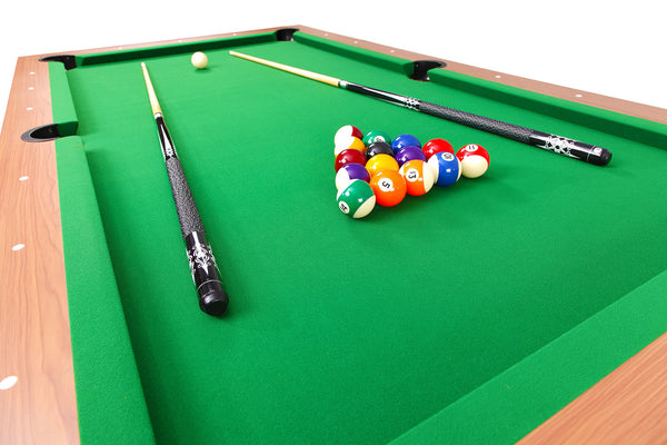 Jeu sur billard convertible en table de salle à manger Defaistre merisier tapis vert