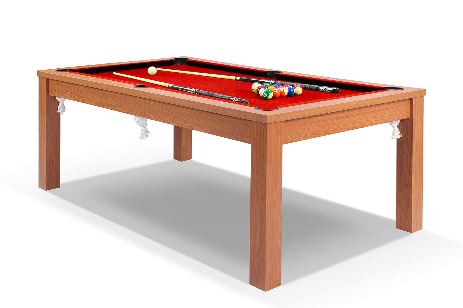 Billard convertible en table de salle à manger Defaistre merisier tapis rouge